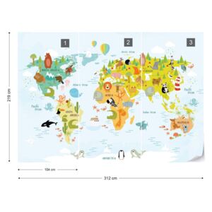 GLIX Fototapet - Little Animals, Big World Tapet nețesute - 312x219 cm