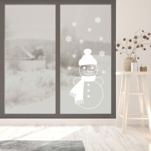 Autocolante de geam pentru Snowman Alb 70x120 cm