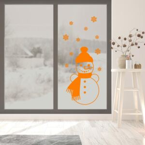 Autocolante de geam pentru Snowman Portocaliu 30x50 cm