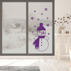 Autocolante de geam pentru Snowman Mov 70x120 cm
