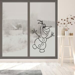 Autocolante de geam pentru Snowman Olaf Negru 35x50 cm