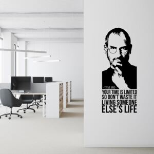 Steve Jobs quote 6 - autocolant de perete Negru 45x110 cm