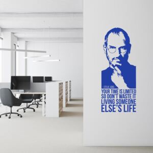 Steve Jobs quote 6 - autocolant de perete Albastru 45x110 cm