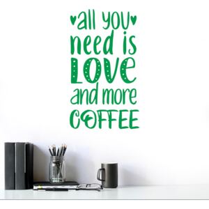 All you need is coffee - autocolant de perete Verde 50x30 cm