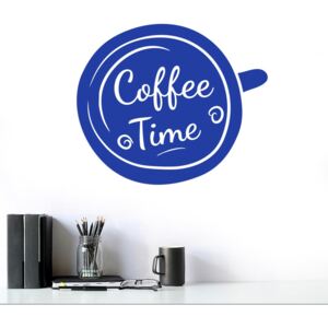 Coffee time - autocolant de perete Albastru 90x80 cm