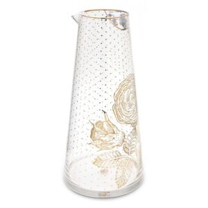 Carafa transparenta/aurie din sticla 1,7 L Royal Golden Flower Pip Studio