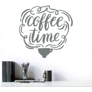 Coffee time 2 - autocolant de perete Gri 40x40 cm