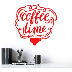 Coffee time 2 - autocolant de perete Rosu 70x70 cm