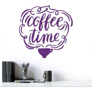 Coffee time 2 - autocolant de perete Mov 70x70 cm
