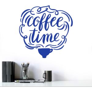 Coffee time 2 - autocolant de perete Albastru 100x100 cm