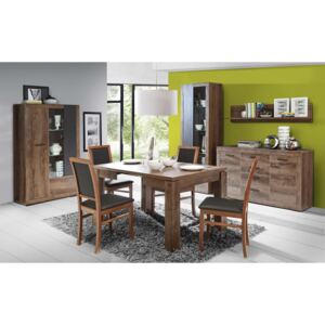 Set de mobila dining din pal, 5 piese Tala Stejar Noble Oak / Negru