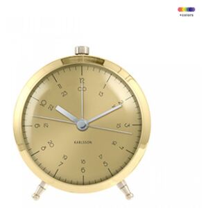 Ceas de masa maro alama din metal 9 cm Button Present Time