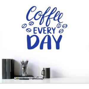 Coffee every day - autocolant de perete Albastru 40x40 cm