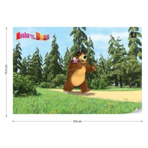 GLIX Fototapet Masha si ursul - Călătorie Tapet nețesute - 104x70,5 cm
