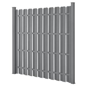 [neu.holz] Gard gradina AAWP-991x WPC, 185 x 193 cm, lemn/plastic, gri