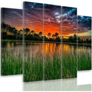 CARO Tablou pe pânză - Sunset Over The Water 3 100x70 cm