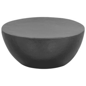 Măsuță de cafea, negru, 70 x 30 cm, aluminiu bătut cu ciocanul