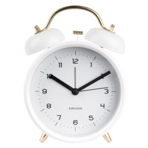 Ceas cu alarmă design Karlsson 5711WH, diam. 14 cm