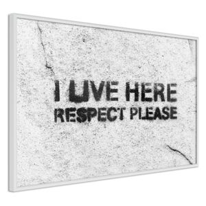 Bimago Tablou înrămat - Respect Cadru alb 60x40 cm