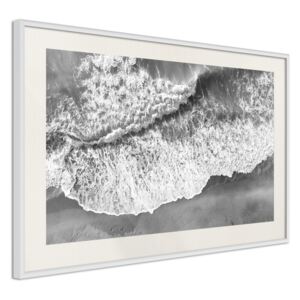 Bimago Tablou înrămat - Power of the Sea Cadru alb cu passe-partout 60x40 cm