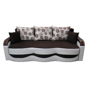 Canapea extensibilă maro cu alb - model MILANO