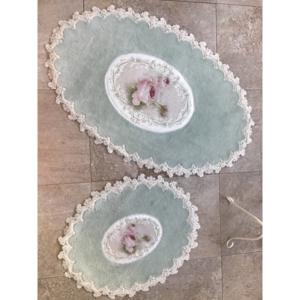 Set 2 Covorase de Baie - French Pearl Oval Mint