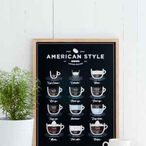 Poster Follygraph American Style Coffee Black, 30 x 40 cm