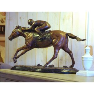 Statuie de bronz moderna Jockey on horse 34x20x54 cm