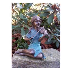 Statuie de bronz moderna Girl playing violin 15x9x12 cm