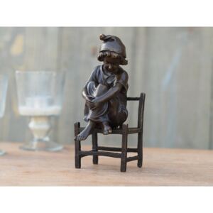 Statuie de bronz moderna Girl sitting on chair 16x9x7 cm