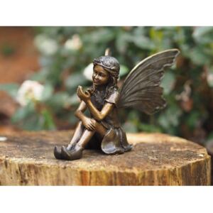 Statuie de bronz clasica Fairy with butterfly 12x10x16 cm