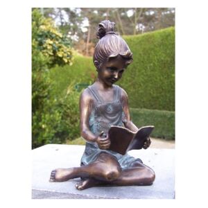 Statuie de bronz moderna Reading girl 18x10x10 cm
