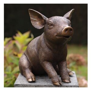 Statuie de bronz moderna Sitting pig 29x24x36 cm