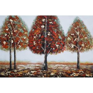 Tablou pictat manual 3 Trees 80 x 120 cm Maro