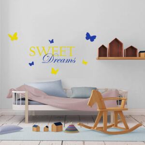 GLIX Sweet dreams - autocolant de perete Galben și albastru 120 x 60 cm