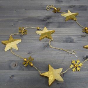 Ghirlanda Golden Stars din lemn 110 cm