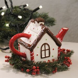 Ceainic Santa's House din ceramica 10x20x15 cm