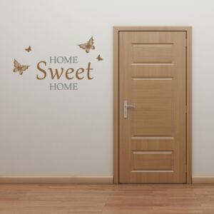 GLIX Home sweet home - autocolant de perete Gri și maro 50 x 30 cm