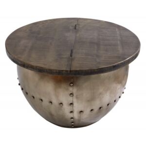 Masuta gri din lemn de mango si metal pentru cafea 68 cm Drump Invicta Interior
