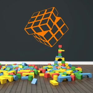 GLIX Rubik's cube - autocolant de perete Portocaliu 45 x 40 cm