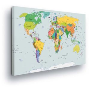 GLIX Tablou - Color Map World Description 100x75 cm