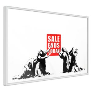 Bimago Tablou înrămat - Banksy: Sale Ends Cadru alb 60x40 cm