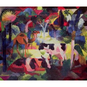Landscape with Cows and a Camel Reproducere, August Macke
