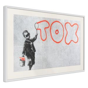 Bimago Tablou înrămat - Banksy: Tox Cadru alb cu passe-partout 60x40 cm