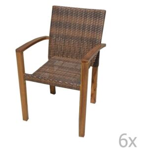 Set de 6 scaune de gradina cu structură din lemn de salcâm ADDU Topeka