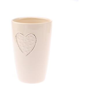 Vază din ceramică Dakls Heart, înălțime 17,8 cm, crem