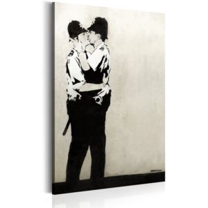 Tablou pe pânză - Kissing Coppers by Banksy 40x60 cm
