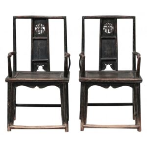 Set 2 scaune maro din ulm 57x45x103 cm Armchair Versmissen