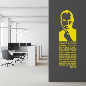 Steve Jobs quote - autocolant de perete Galben 30 x 100 cm
