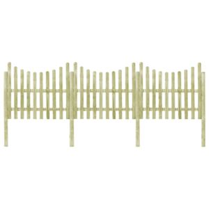 Gard de grădină cu 4 stâlpi, 510x150 cm, lemn de pin tratat